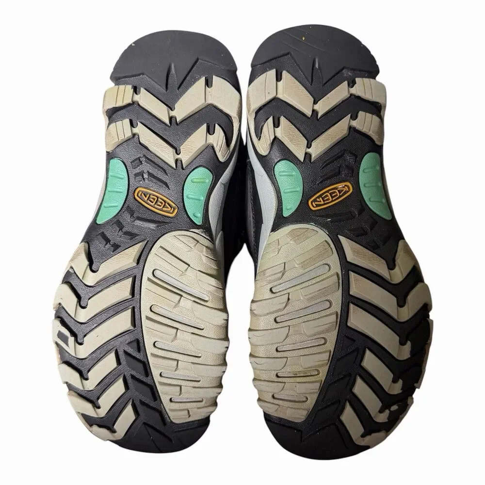 KEEN Saltzman WP Waterproof Hiking Trail Shoes Gray Black Turquoise 1013227